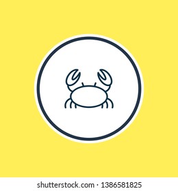 Vector illustration of marine crab icon line. Beautiful maritime element also can be used as cancer icon element.