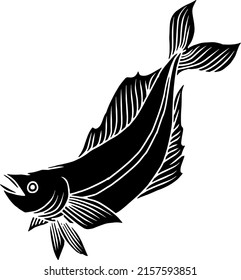 Vector illustration marine fish Silhouette Design