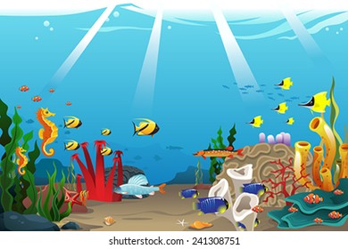 A vector illustration of marine life design