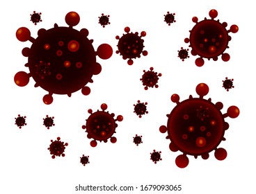 Vektorillustration, die als mit einem Koronavirus namens Covid-19 infiziert gekennzeichnet ist.