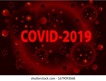 Ilustración vectorial marcada como infectada con un coronavirus llamado Covid-19.