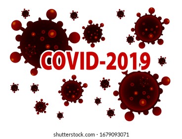 Vector illustration marked as infected with a coronavirus named Covid-19.