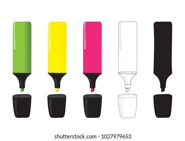 Vector illustration of markers