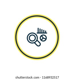 Vector illustration of market analysis icon line. Beautiful advertisement element also can be used as data research icon element.
