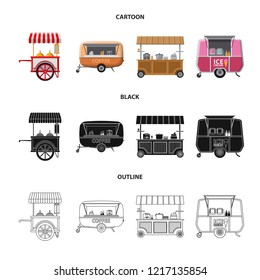 Vector illustration of market and exterior icon. Collection of market and food vector icon for stock.