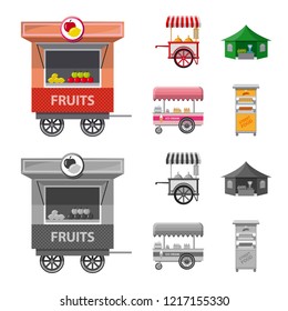 Vector illustration of market and exterior icon. Set of market and food vector icon for stock.