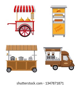 Vector illustration of market and exterior icon. Collection of market and food stock symbol for web. svg