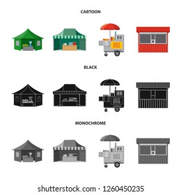 Vector illustration of market and exterior symbol. Collection of market and food vector icon for stock.