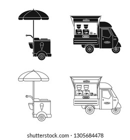 Vector illustration of market and exterior symbol. Collection of market and food stock vector illustration.