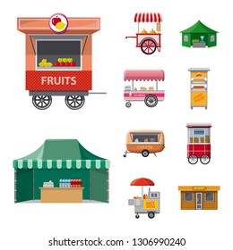 Vector illustration of market and exterior symbol. Collection of market and food stock symbol for web.