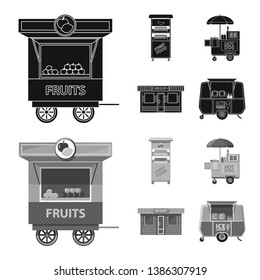 Vector illustration of market and exterior symbol. Collection of market and food vector icon for stock.