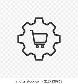 Vector illustration of market management icon in dark color and transparent background(png).