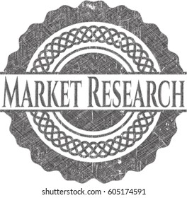 Vector illustration of Market Research chalk emblem written on a blackboard
