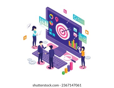Vector illustration marketing data analysis concept flat style