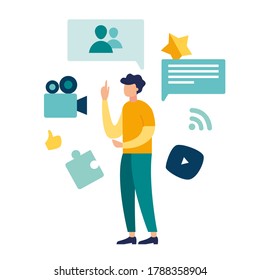 Vector illustration, marketing, sales and optimization, business promotion, advertising, online internet alert