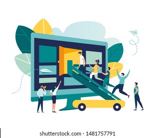 vector illustration, marketing strategy concept, template for web landing page, banner, presentation, poster or print medium