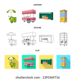 Vector illustration of marketing and tent icon. Set of marketing and outdoor stock vector illustration.