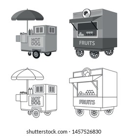 Vector illustration of marketing and tent icon. Collection of marketing and outdoor vector icon for stock.