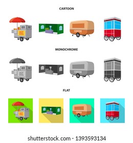 Vector illustration of marketing and tent sign. Collection of marketing and outdoor stock vector illustration.