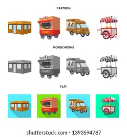Vector illustration of marketing and tent sign. Set of marketing and outdoor stock vector illustration.