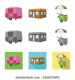 Vector illustration of marketing and tent sign. Collection of marketing and outdoor stock vector illustration.
