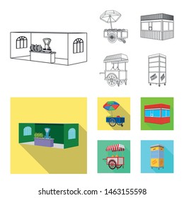 Vector illustration of marketing and tent sign. Collection of marketing and outdoor vector icon for stock.