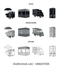 Vector illustration of marketing and tent symbol. Set of marketing and outdoor stock symbol for web.