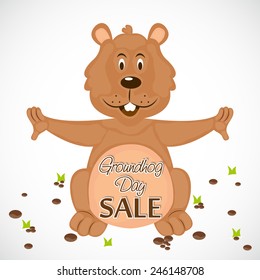 Vector illustration of a marmot for Groundhog Day.