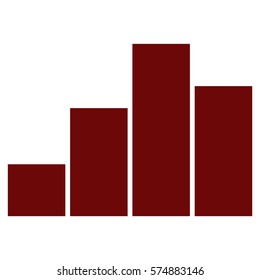 Vector Illustration of Maroon Bar Graph Icon
