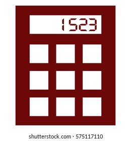 Vector Illustration of Maroon Calculator Icon
