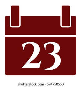 Vector Illustration of Maroon Calendar Icon
