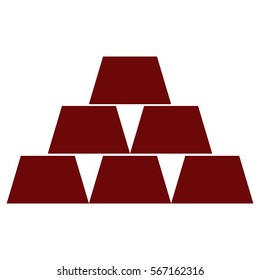 Vector Illustration of Maroon Cup Pyramid Icon
