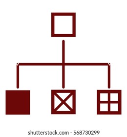 Vector Illustration of Maroon Flow Chart Icon

