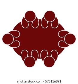 Ilustración vectorial del icono de tabla de personas de grupo marrón en marrón
