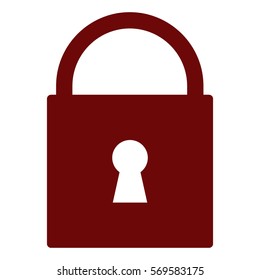Vector Illustration of Maroon Lock Icon
