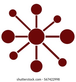 Vector Illustration of Maroon Molecule Icon
