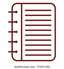 Vector Illustration of Maroon Note Book Icon
