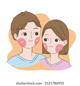 Vector illustration of marriage couple family without kids