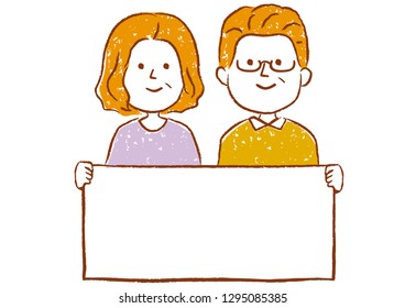 Vector illustration of a married couple