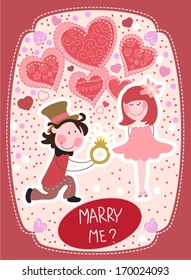 Vector illustration "Marry me?"