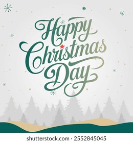 Vector illustration Marry Christmas background. Hand drawn lettering.