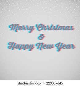 Vector illustration of Marry christmas and happy New Year