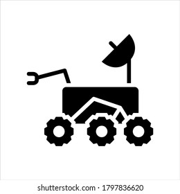 Vector illustration of mars rover icon on white background