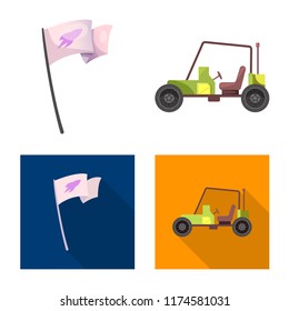 Vector illustration of mars and space icon. Set of mars and planet stock symbol for web.