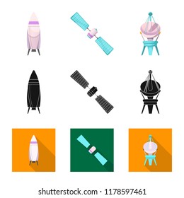 Vector illustration of mars and space icon. Collection of mars and planet stock vector illustration.