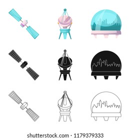 Vector illustration of mars and space icon. Collection of mars and planet vector icon for stock.