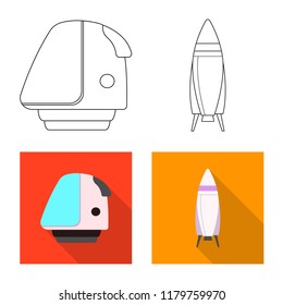 Vector illustration of mars and space icon. Collection of mars and planet stock vector illustration.