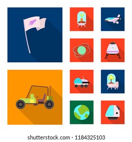 Vector illustration of mars and space icon. Collection of mars and planet vector icon for stock.