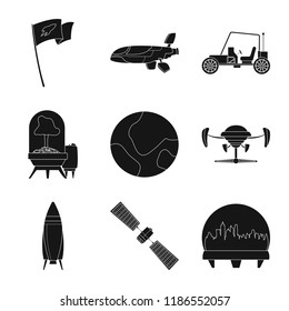 Vector illustration of mars and space icon. Collection of mars and planet vector icon for stock.
