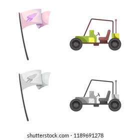 Vector illustration of mars and space icon. Set of mars and planet stock vector illustration.